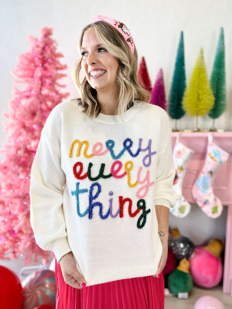 The Merry Everything Sweater - Cream