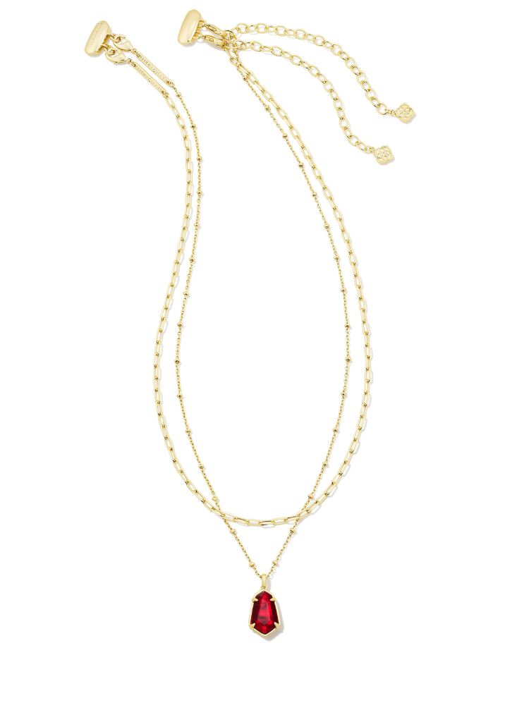 Kendra Scott Alexandria Multi Strand Necklace - Gold & Red