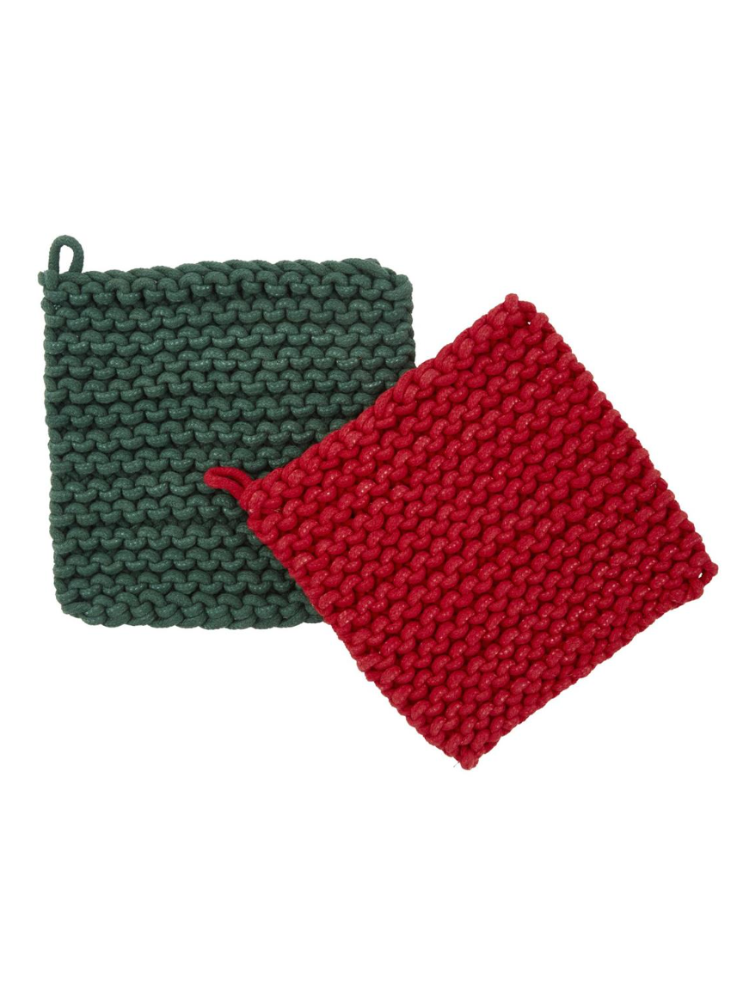 Crochet Pot Holder Set - Green