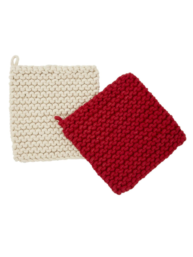 Crochet Pot Holder Set - White