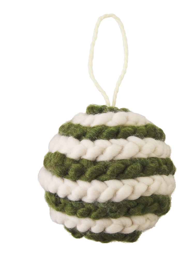 Green Wool Ball Ornament