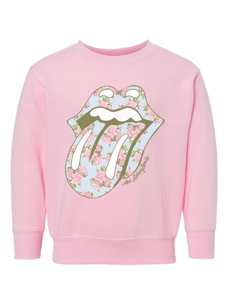 YHK Rolling Stones Lick Sweatshirt - Pink Floral