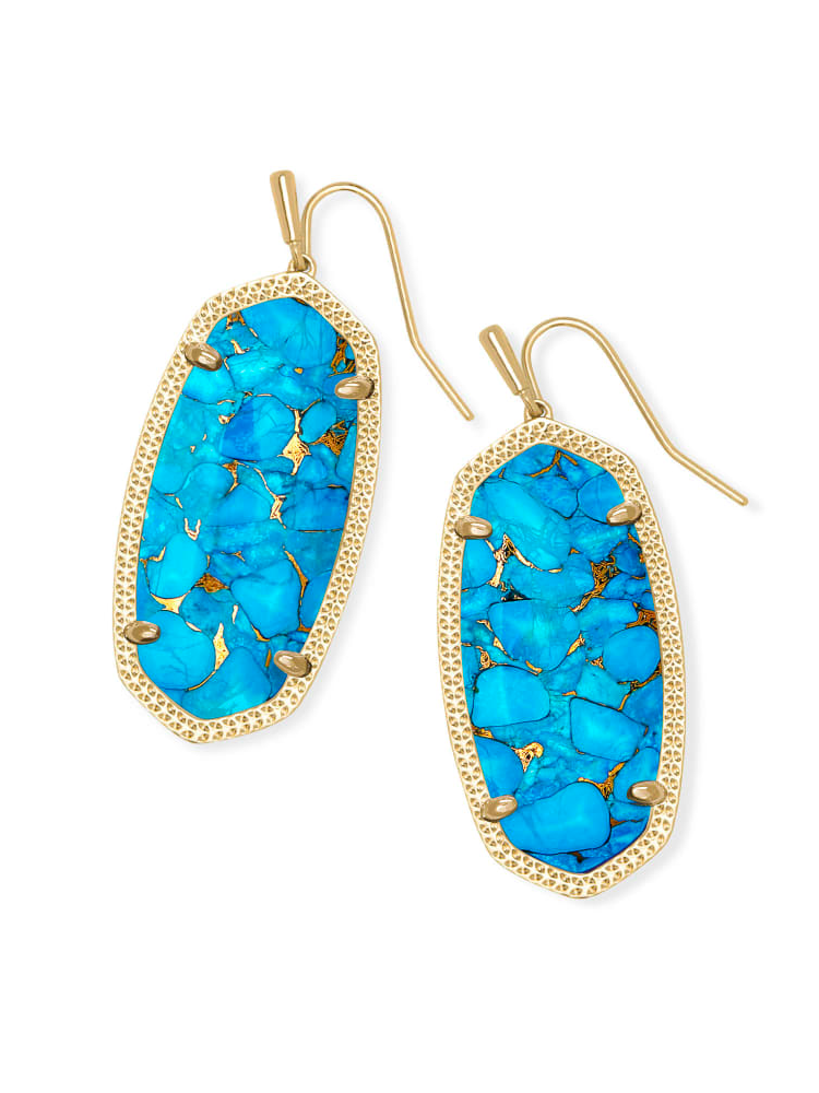 Kendra Scott Elle Earring - Gold/Veined Turquoise