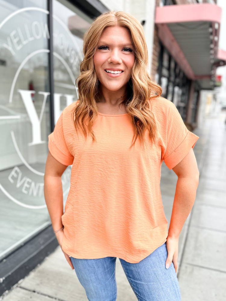 The Mollie Basic Top - Apricot