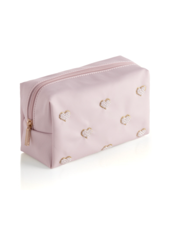 Hearts Zip Pouch - Blush