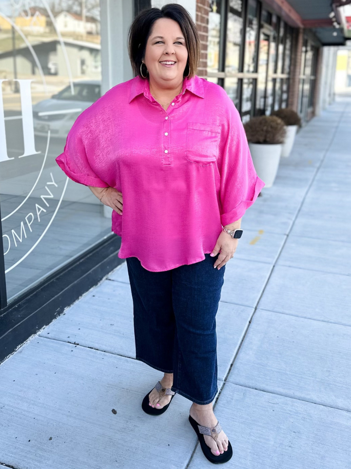The Lucille Top - Hot Pink