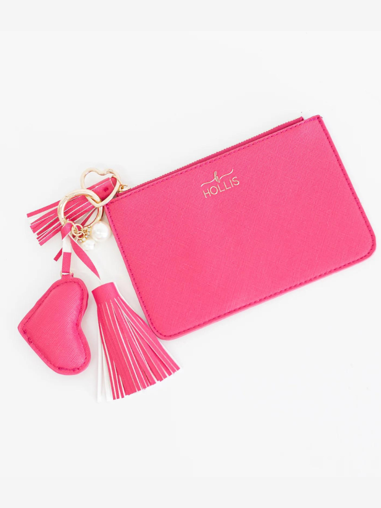 Hollis Keychain Coin Pouch - Hot Pink