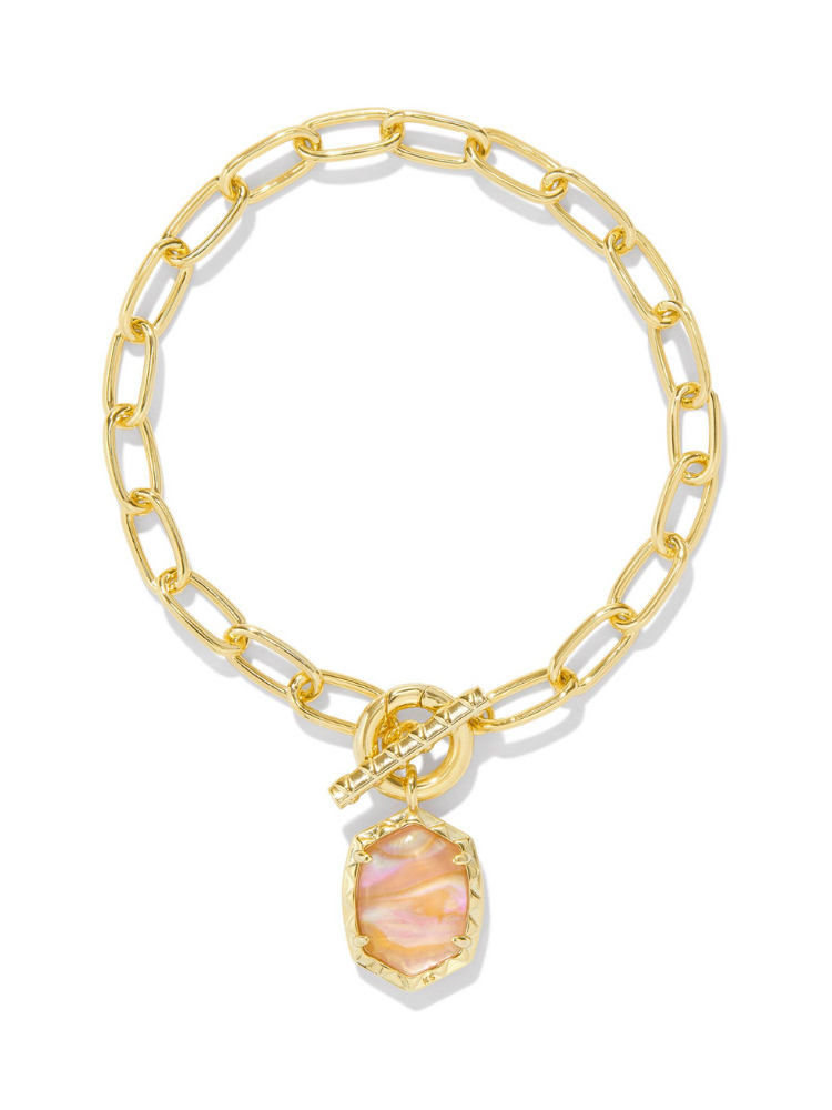 Kendra Scott Daphne Link and Chain Bracelet - Gold & Light Pink
