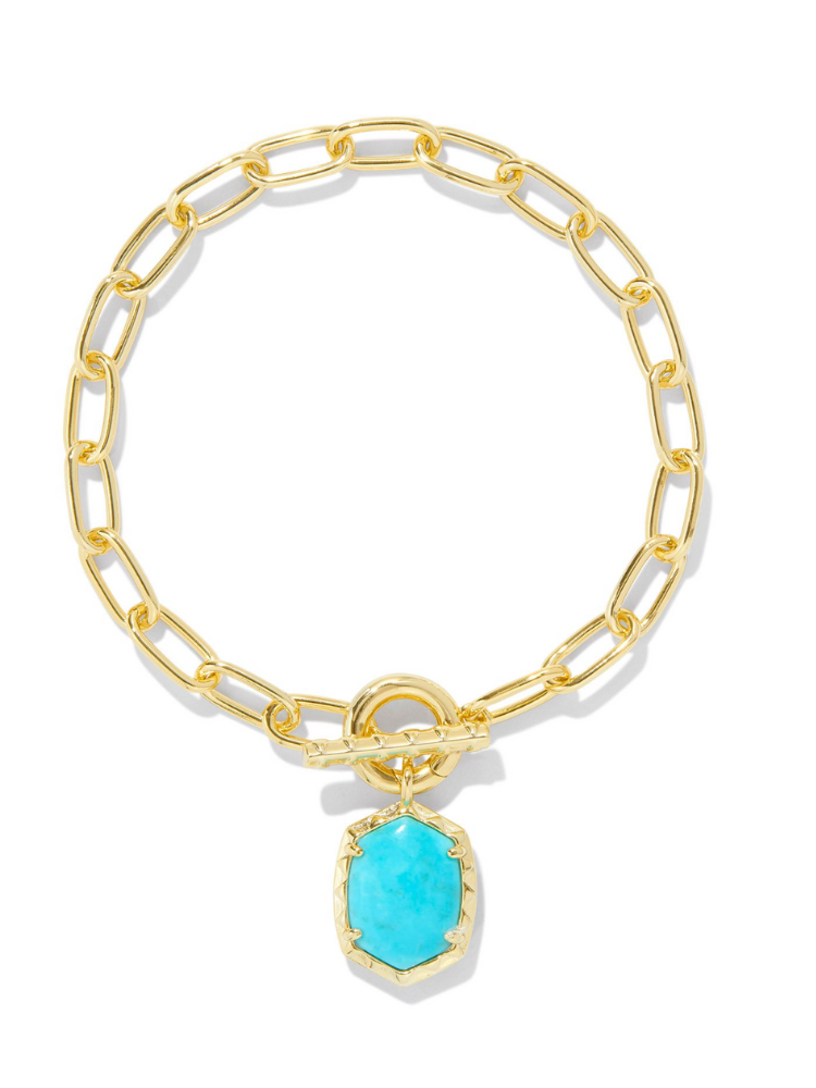 Kendra Scott Daphne Link and Chain Bracelet - Gold & Turquoise