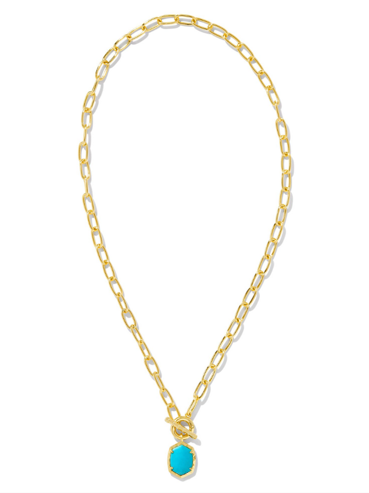 Kendra Scott Daphne Link and Chain Necklace - Gold & Turquoise