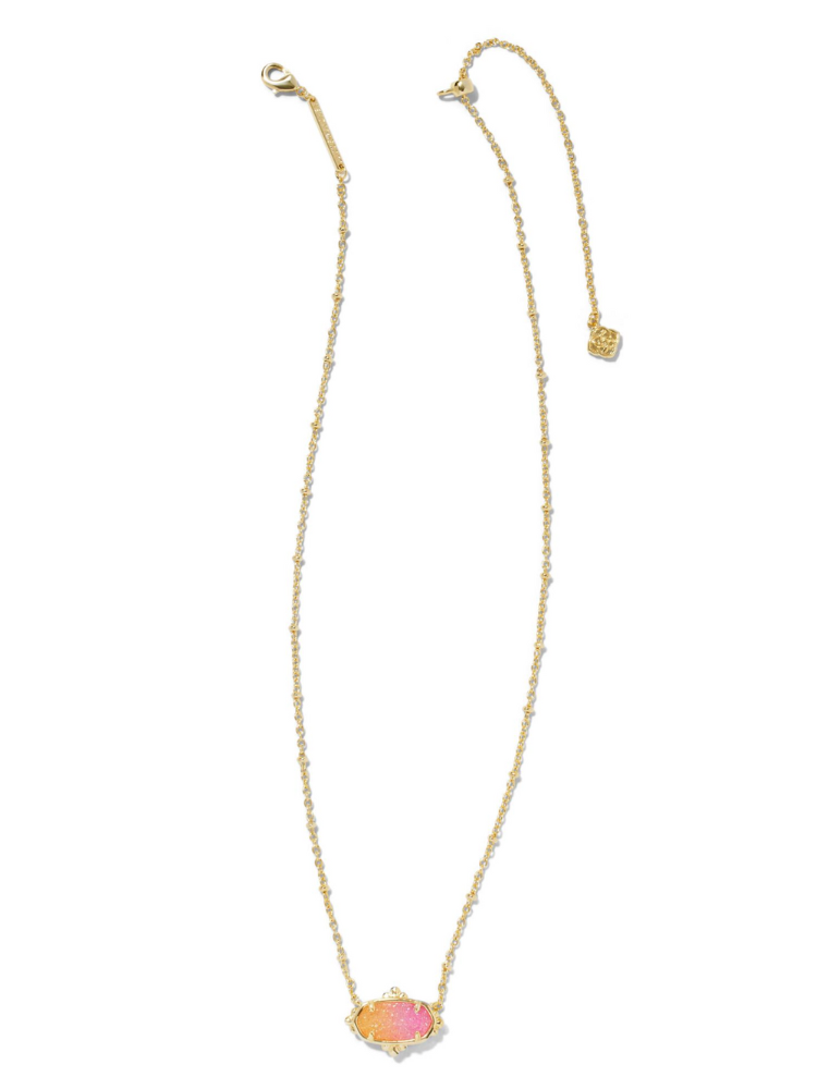Kendra Scott Elisa Petal Framed Short Pendant Necklace - Gold Sunrise Ombre Drusy