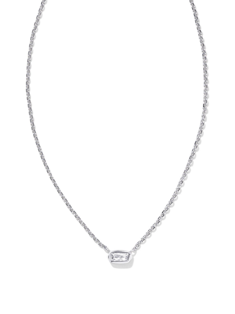 Kendra Scott Fern Crystal Short Pendant Necklace - Silver