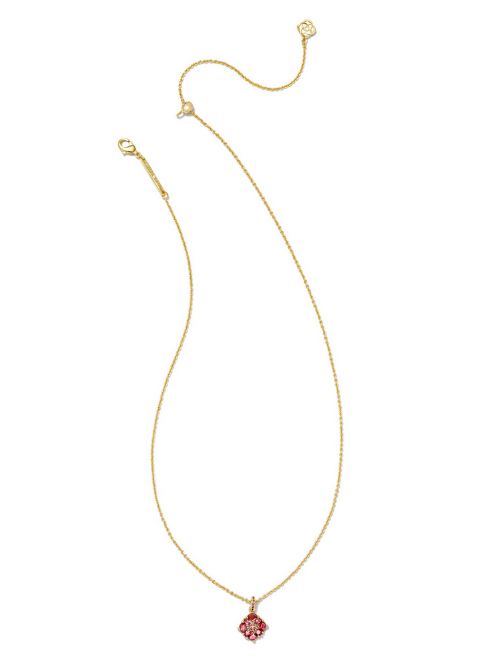 Kendra Scott Dira Crystal Pendant Necklace - Gold & Pink