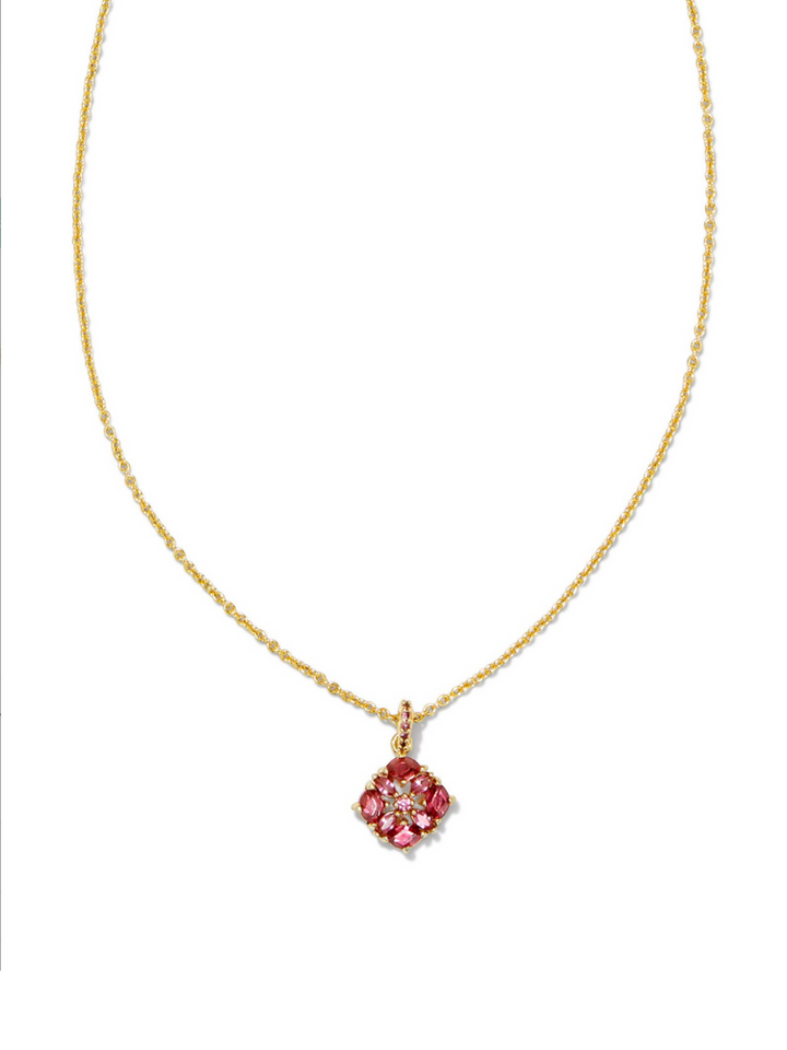 Kendra Scott Dira Crystal Pendant Necklace - Gold & Pink