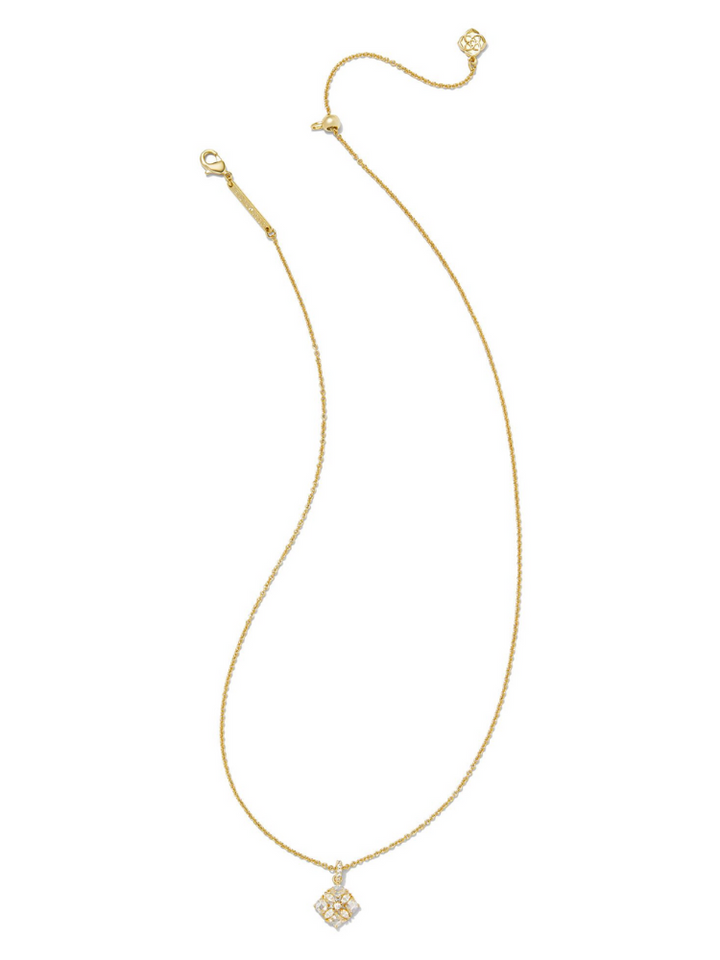 Kendra Scott Dira Crystal Pendant Necklace - Gold & White