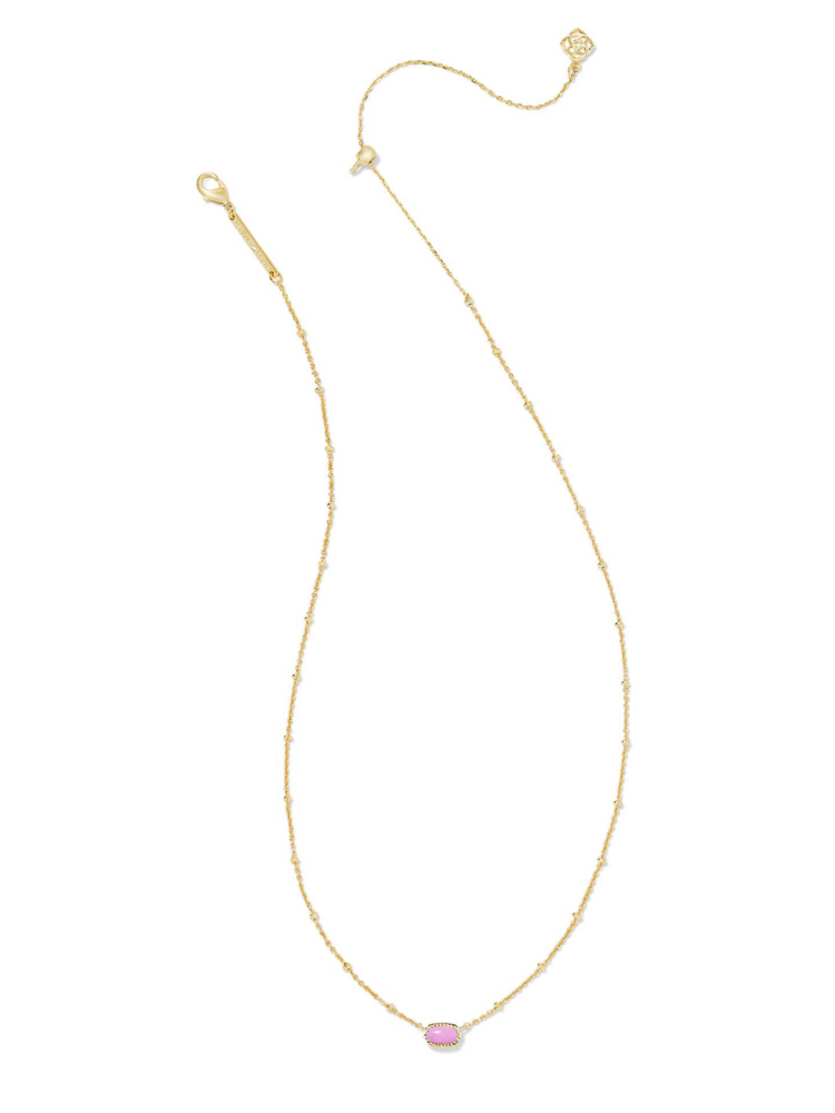 Kendra Scott Mini Elisa Satellite Necklace - Gold & Fuschia