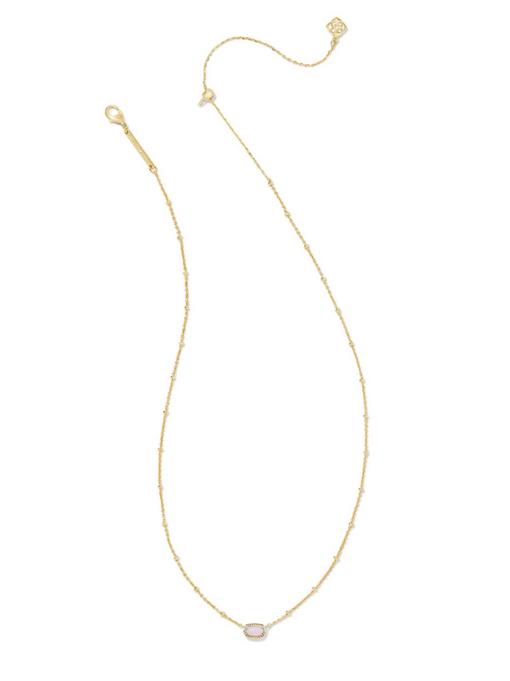 Kendra Scott Mini Elisa Satellite Necklace - Gold & Pink Opalite
