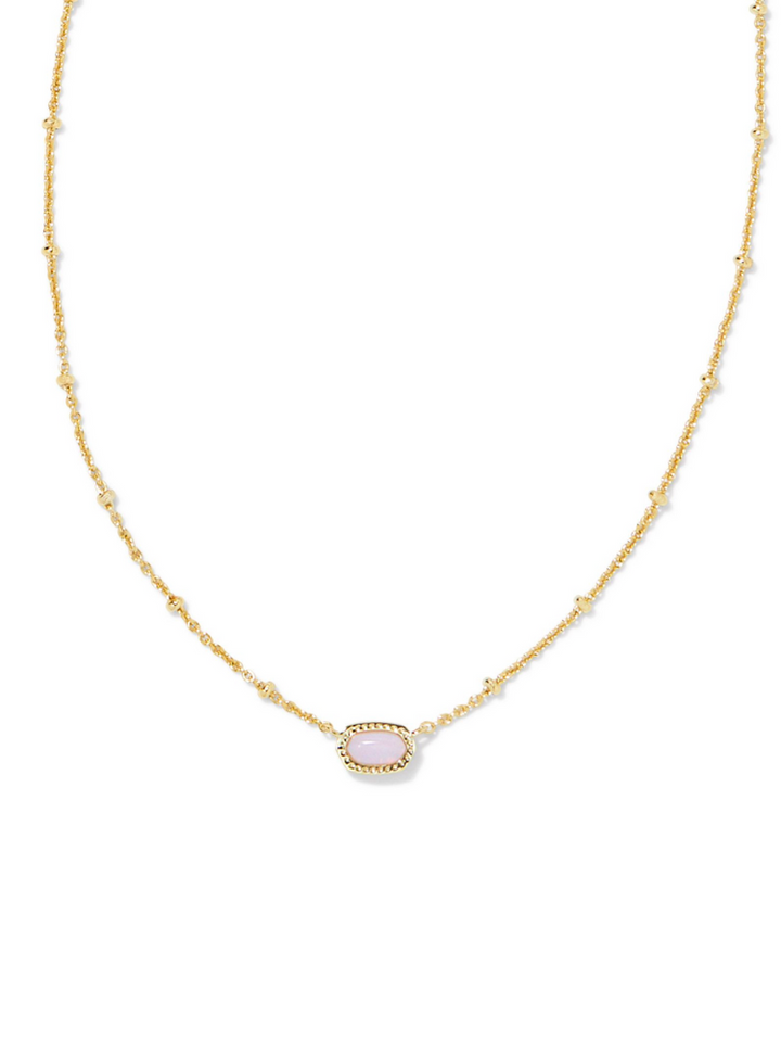 Kendra Scott Mini Elisa Satellite Necklace - Gold & Pink Opalite