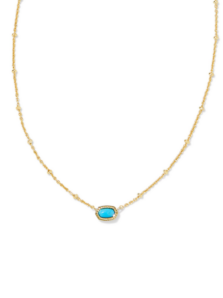 Kendra Scott Mini Elisa Satellite Necklace - Gold & Turquoise