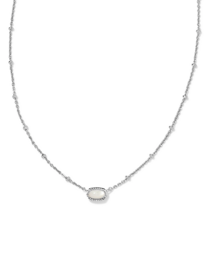 Kendra Scott Mini Elisa Satellite Necklace - Silver & Ivory