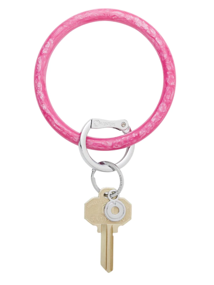Resin Big O® Key Ring - Pink Topaz