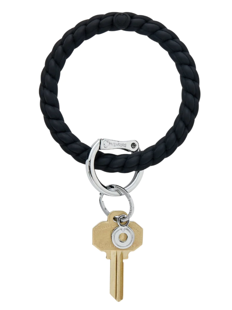 Silicone Big O® Key Ring - Back In Black Braided
