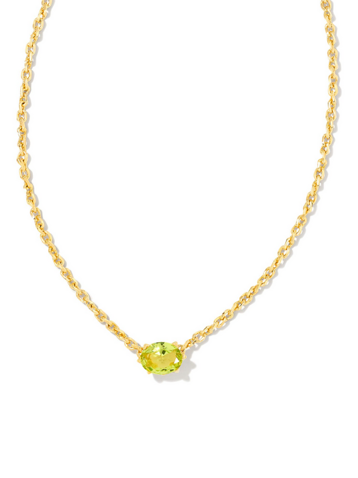 Kendra Scott Cailin Pendant Necklace - Gold & Peridot