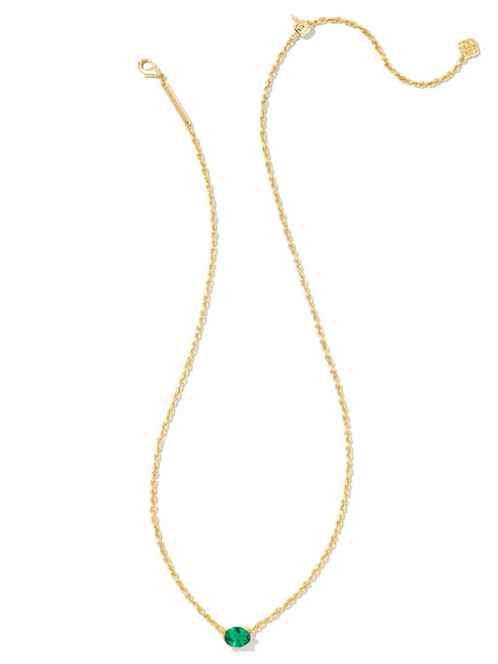 Kendra Scott Cailin Pendant Necklace - Gold & Green