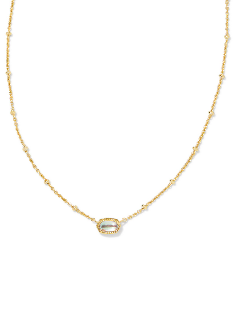 Kendra Scott Mini Elisa Satellite Necklace - Gold & Dichroic Glass