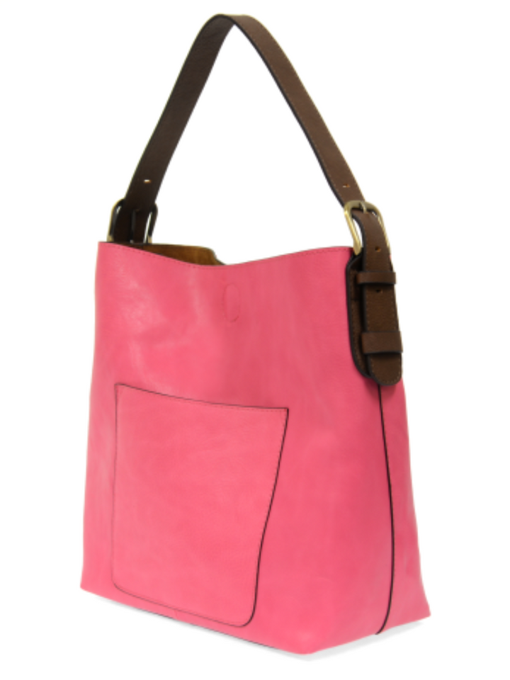 Joy Susan Classic Hobo Handbag- Chacha Pink / Coffee Handle