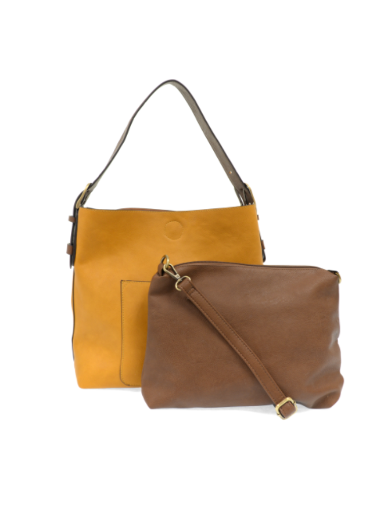 Joy Susan Classic Hobo Handbag- Tuscan Sun / Coffee Handle
