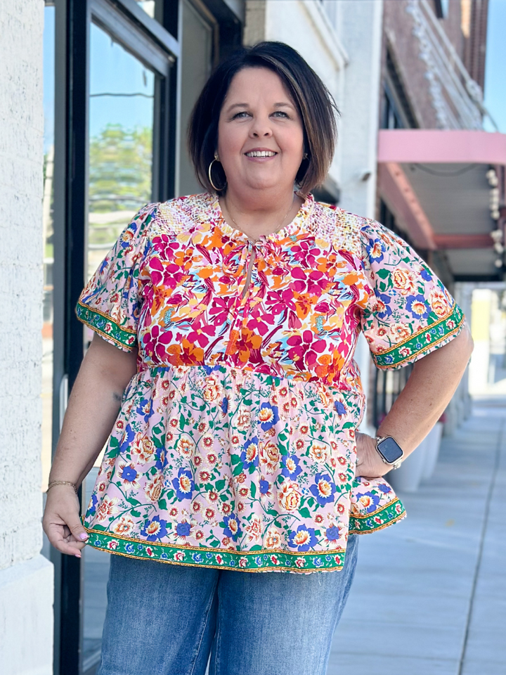 The Laura Top - Pink Mix