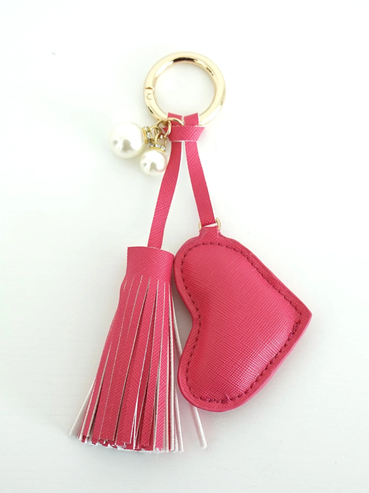 Hollis Dusti Rose Heart Keychain - Hot Pink