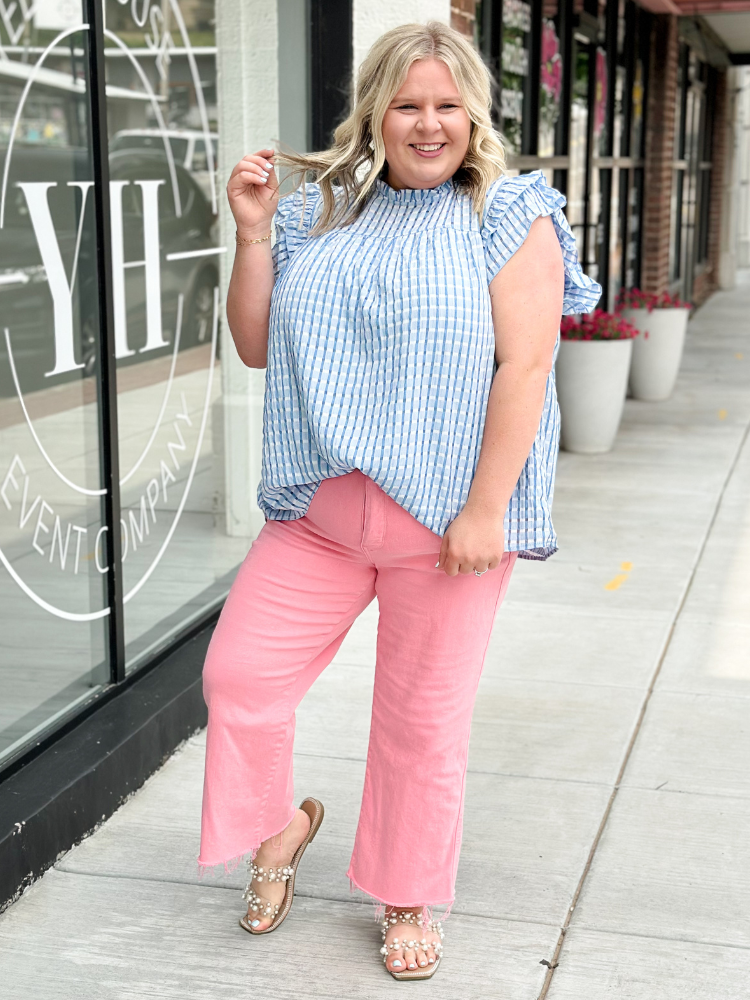 The Leah Top - Light Blue