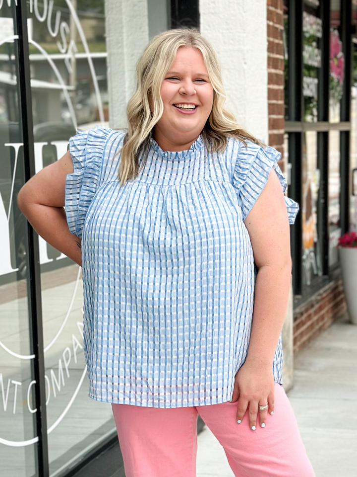 The Leah Top - Light Blue