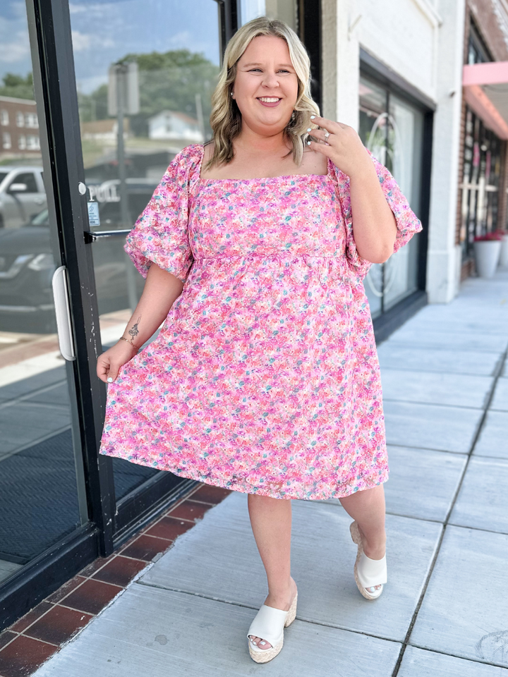 The Mia Dress - Pink Multi