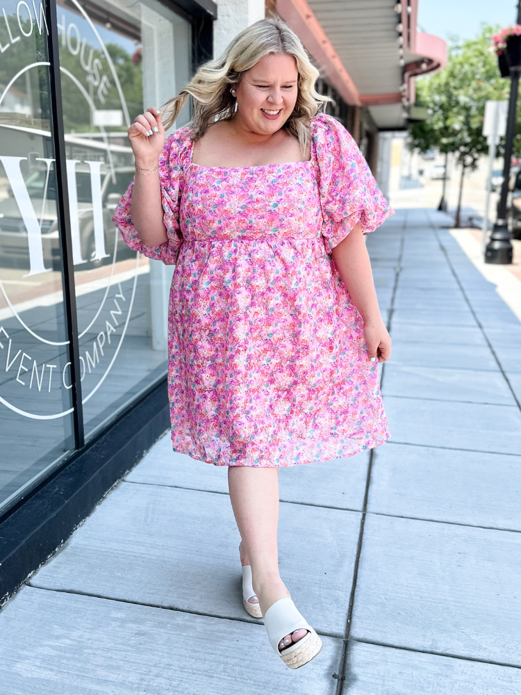 The Mia Dress - Pink Multi