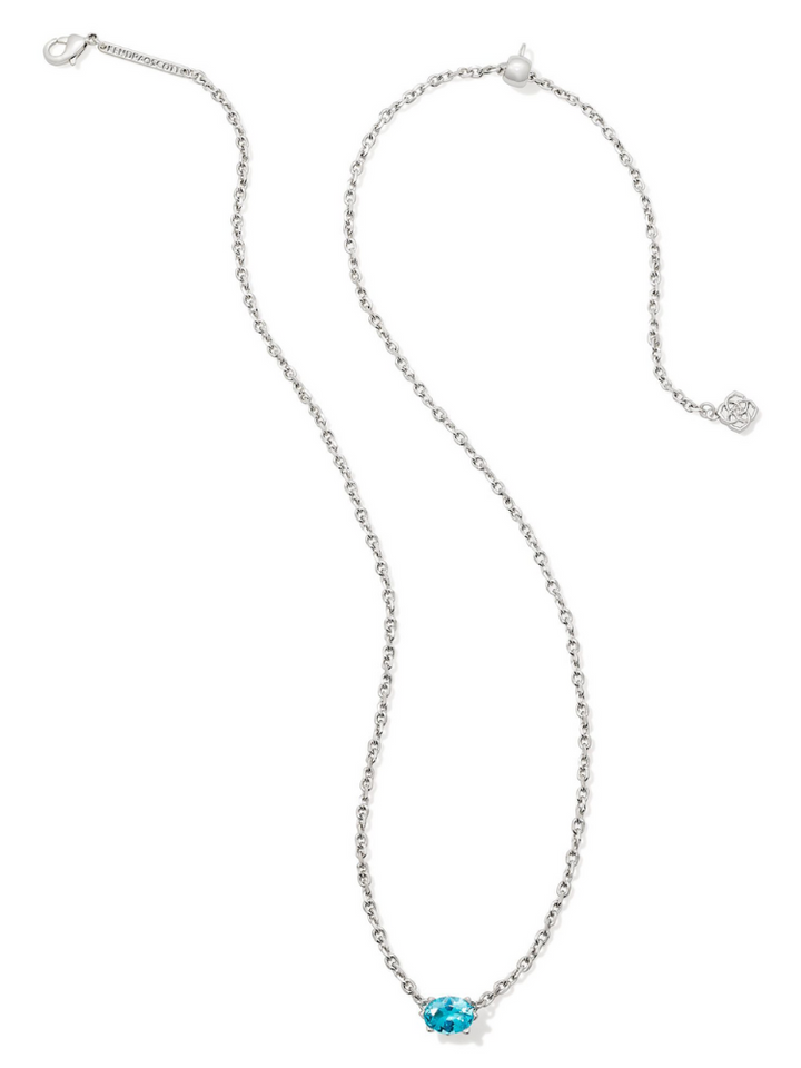 Kendra Scott Cailin Pendant Necklace - Silver & Auqua