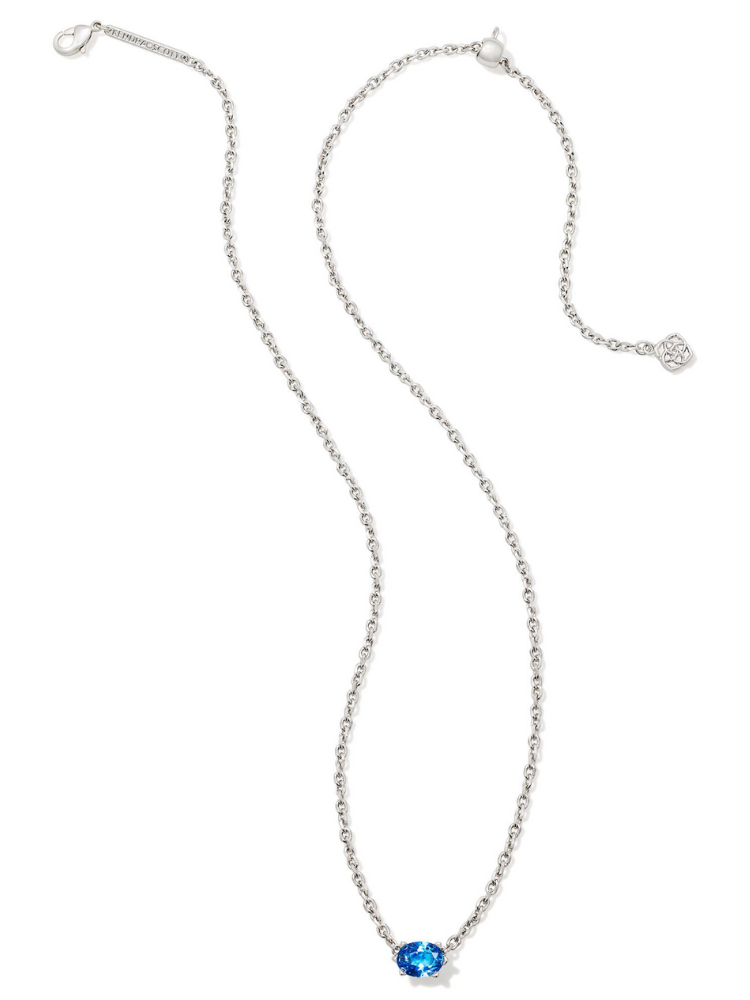 Kendra Scott Cailin Pendant Necklace - Silver & Blue Violet