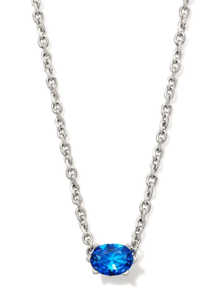 Kendra Scott Cailin Pendant Necklace - Silver & Blue Violet