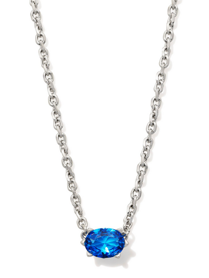 Kendra Scott Cailin Pendant Necklace - Silver & Blue Violet