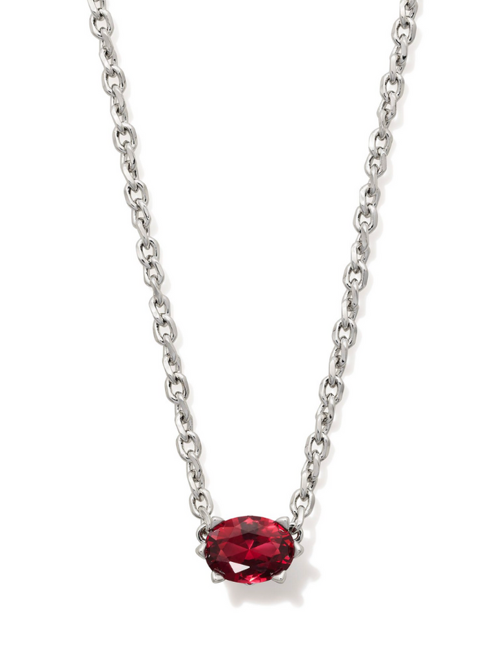 Kendra Scott Cailin Pendant Necklace - Silver & Burgundy