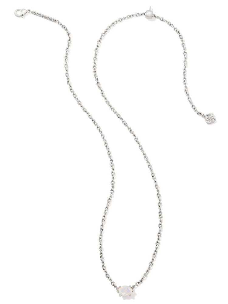 Kendra Scott Cailin Pendant Necklace - Silver & Champagne Opal