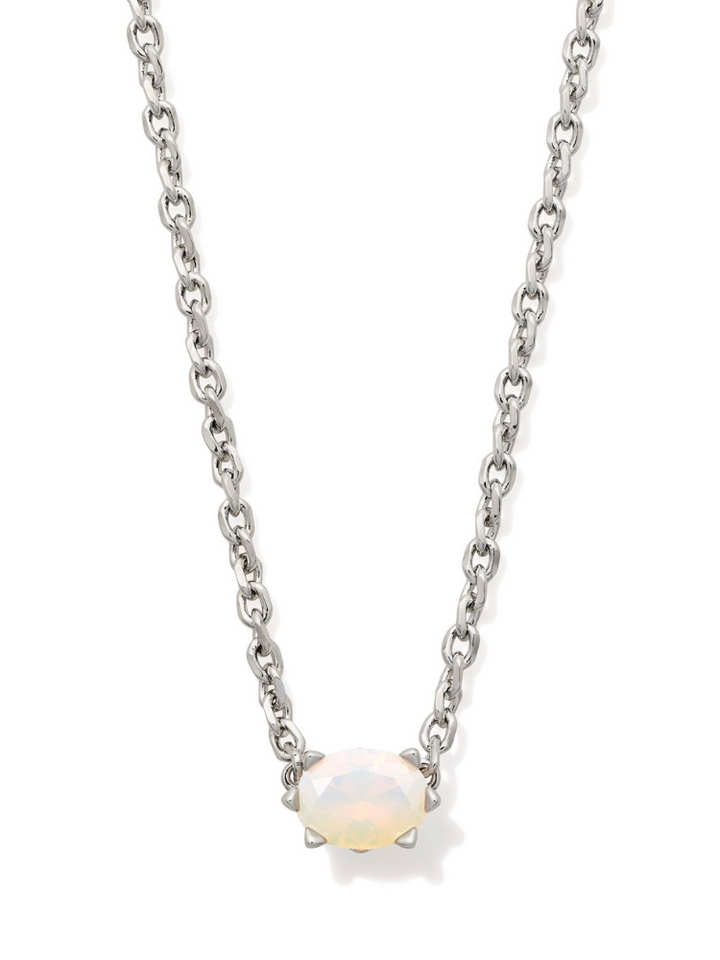 Kendra Scott Cailin Pendant Necklace - Silver & Champagne Opal