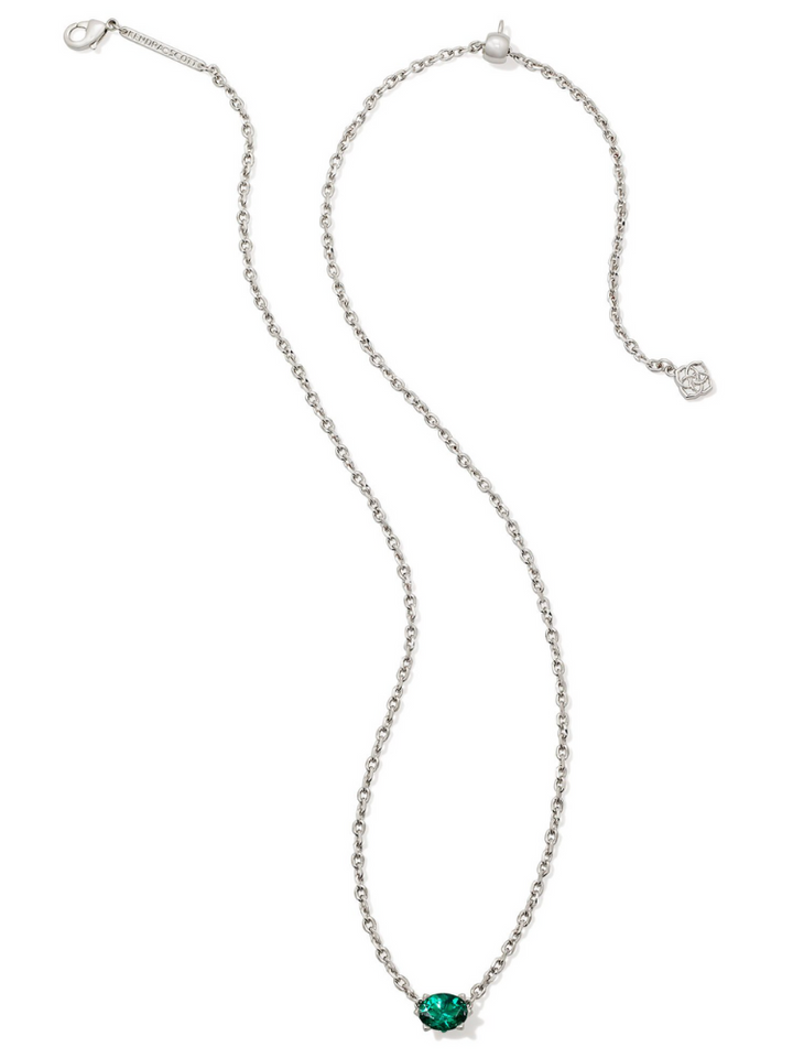 Kendra Scott Cailin Pendant Necklace - Silver & Green