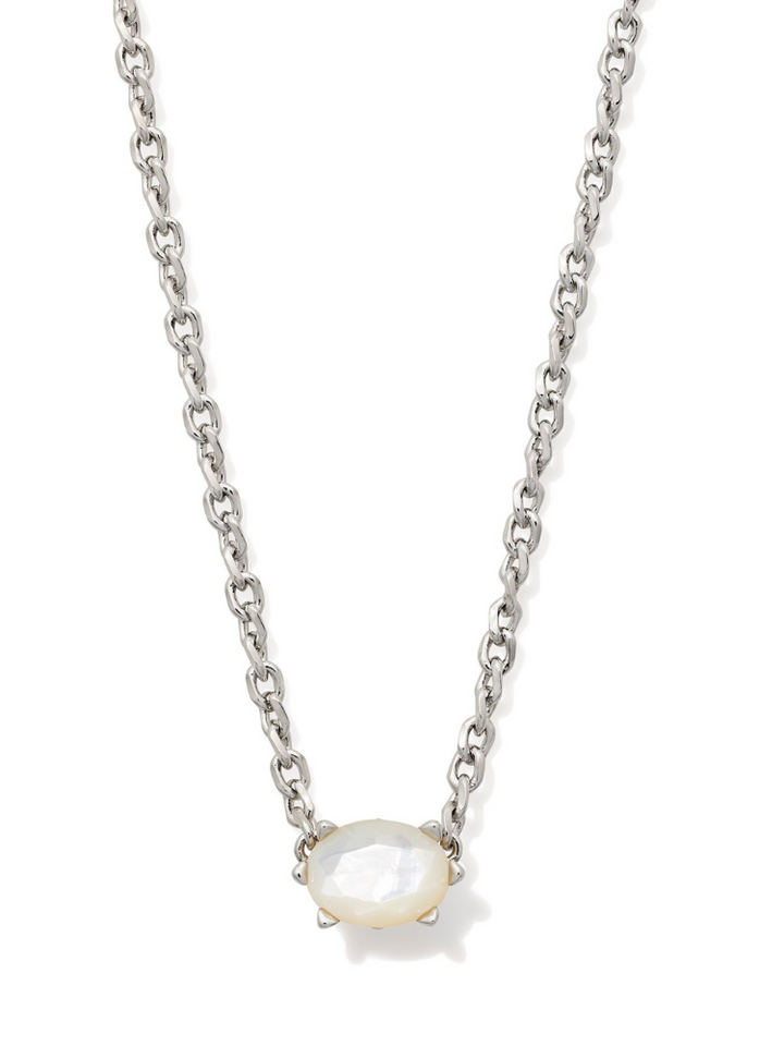 Kendra Scott Cailin Pendant Necklace - Silver & Ivory Mother of Pearl