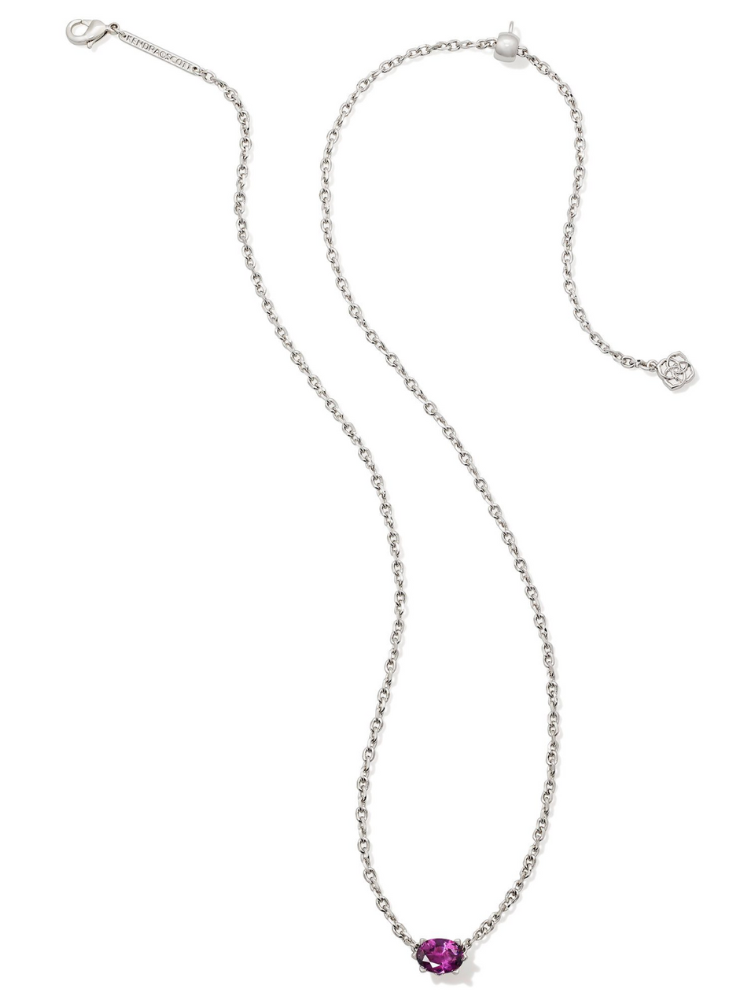 Kendra Scott Cailin Pendant Necklace - Silver & Purple