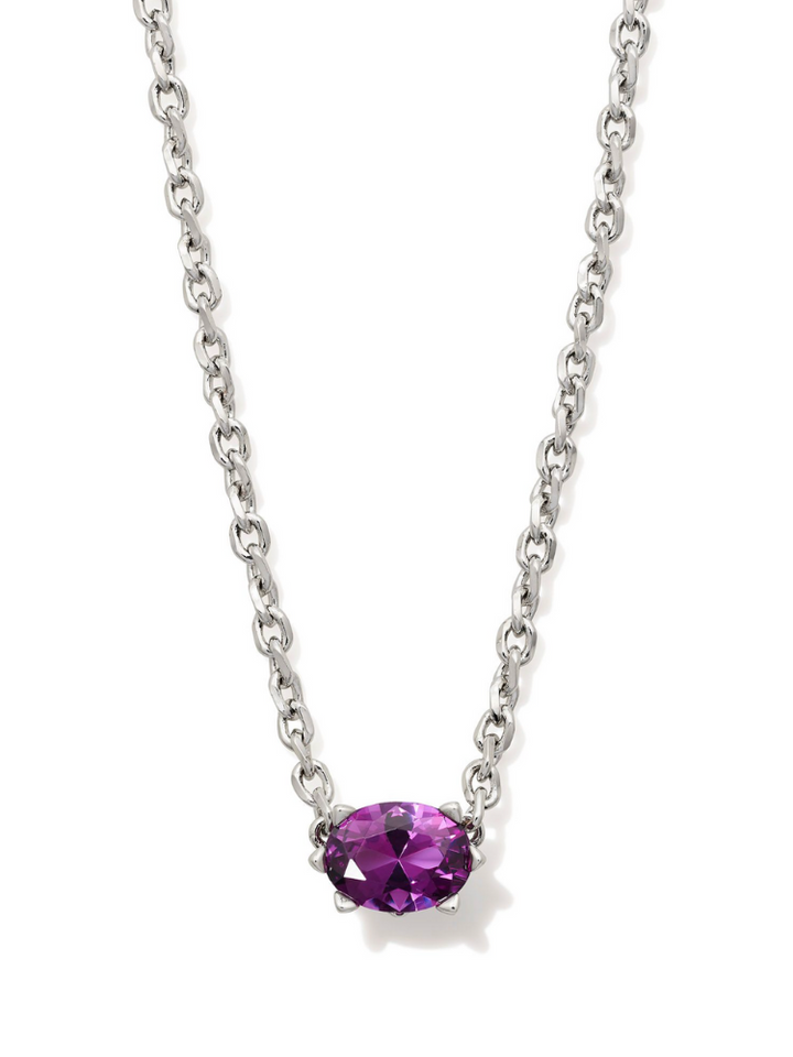 Kendra Scott Cailin Pendant Necklace - Silver & Purple