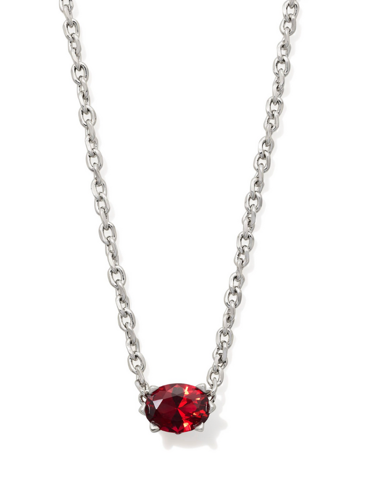 Kendra Scott Cailin Pendant Necklace - Silver & Red