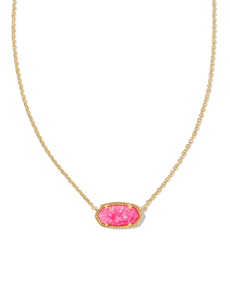 Kendra Scott Elisa Necklace - Gold & Bright Pink Opal